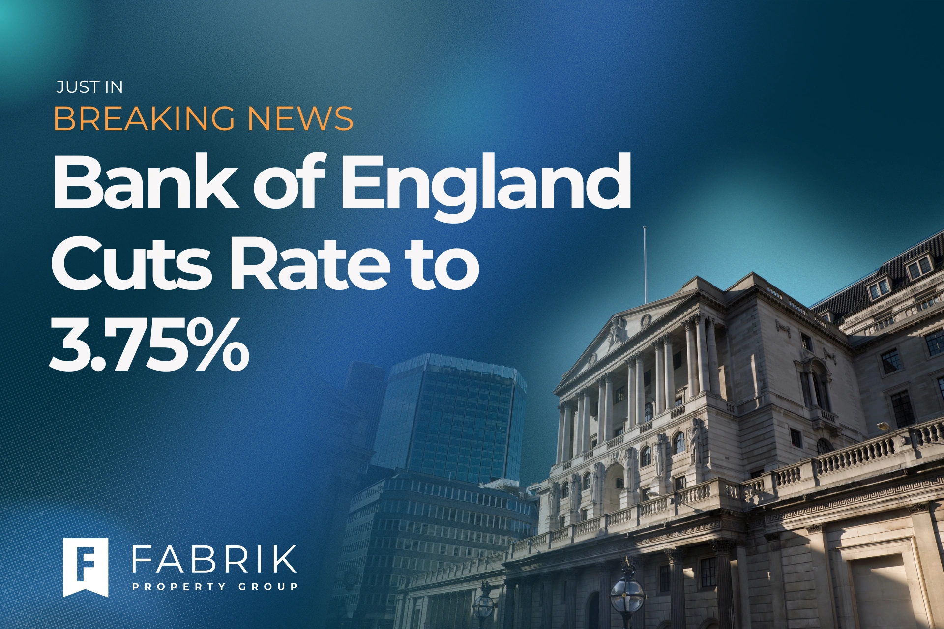Bank of England Cuts Interest Rate to 3.75%